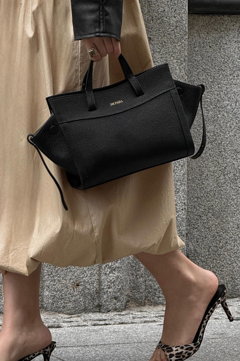 Mini Shopping Bag Black Piel