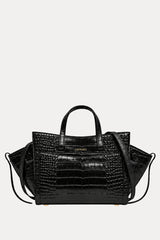 Mini Shopping Black Croc