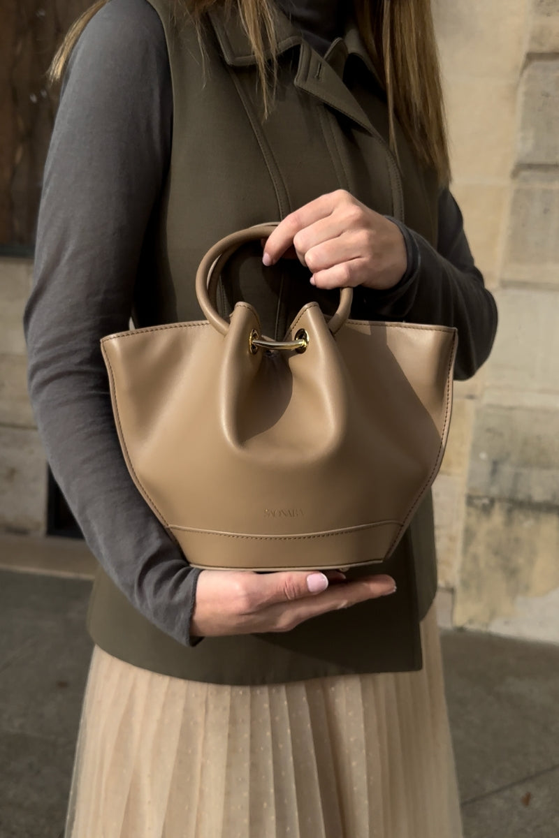 Mini Capazo Bag Moka Piel