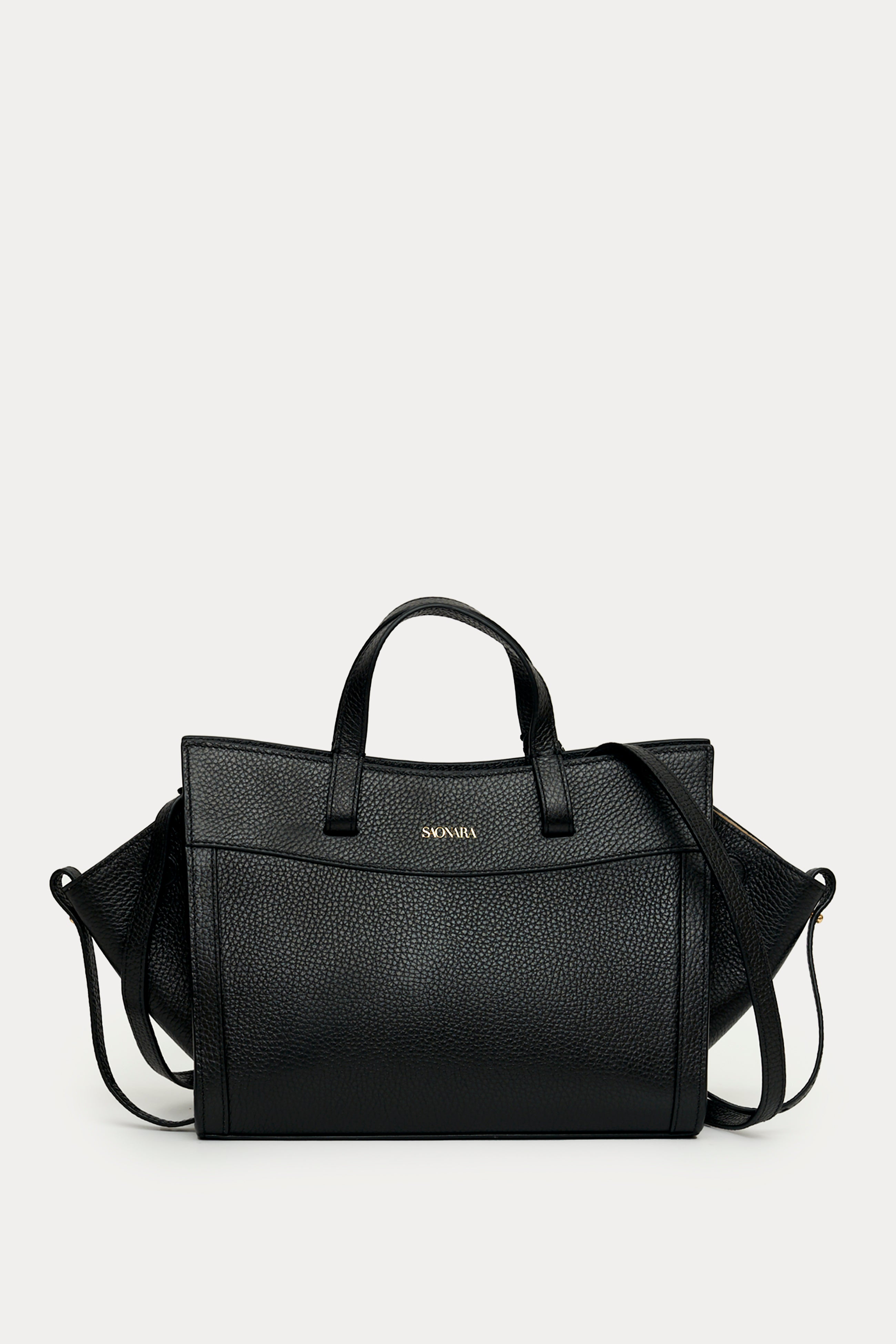 SAONARA MINI SHOPPING BAG BLACK PIEL