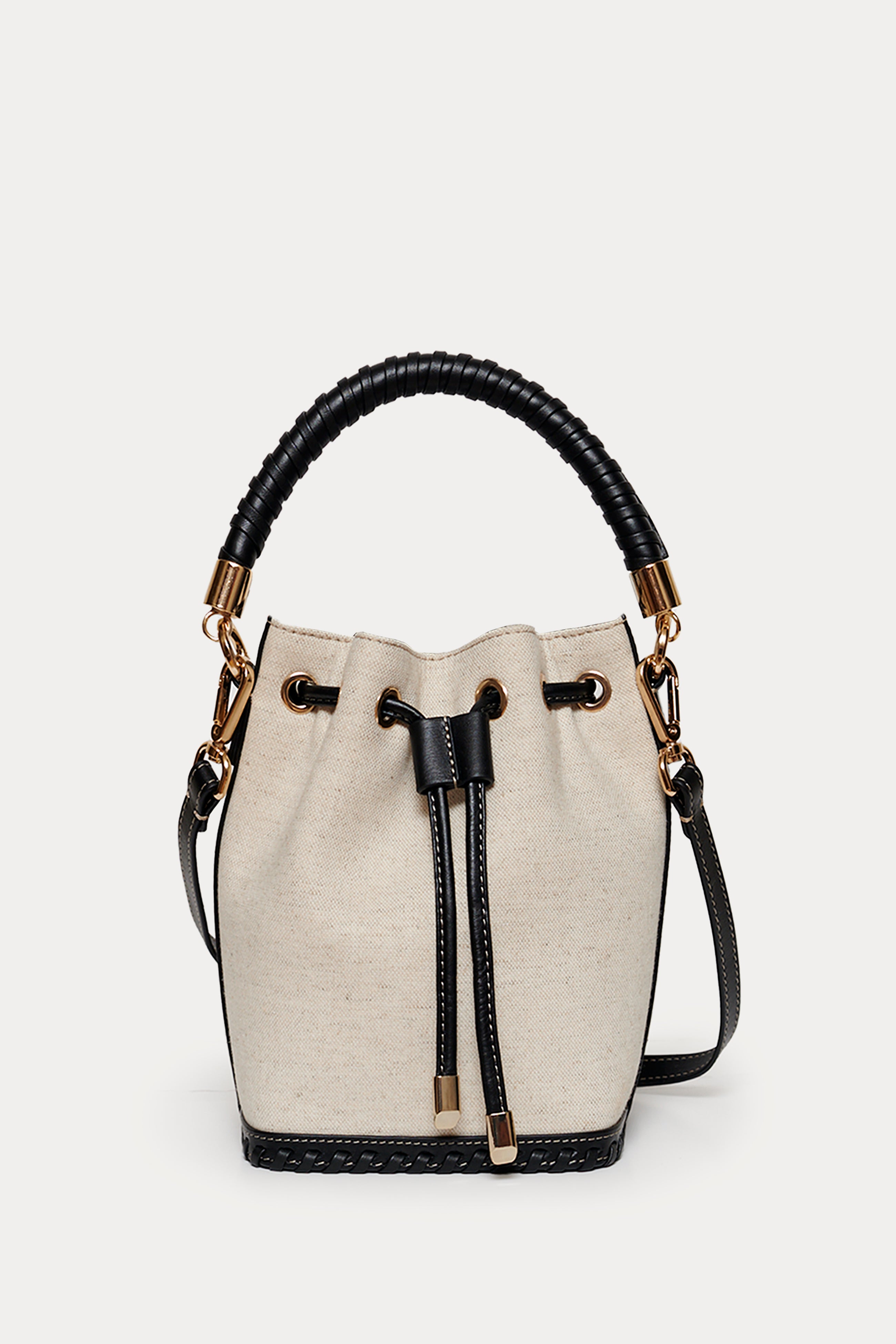SAONARA MINI BUCKET LINO / NEGRO PIEL
