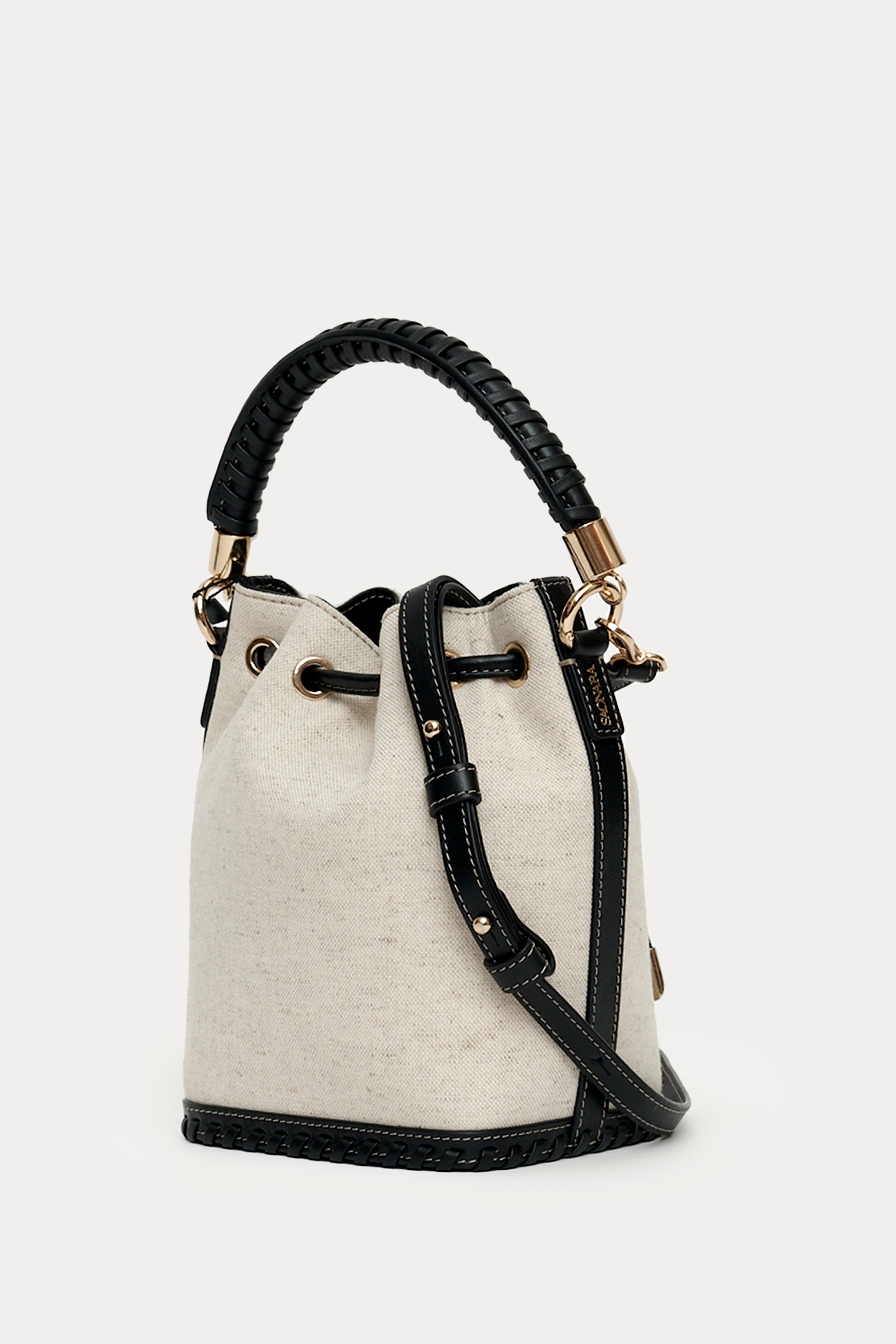 SAONARA MINI BUCKET LINO / NEGRO PIEL