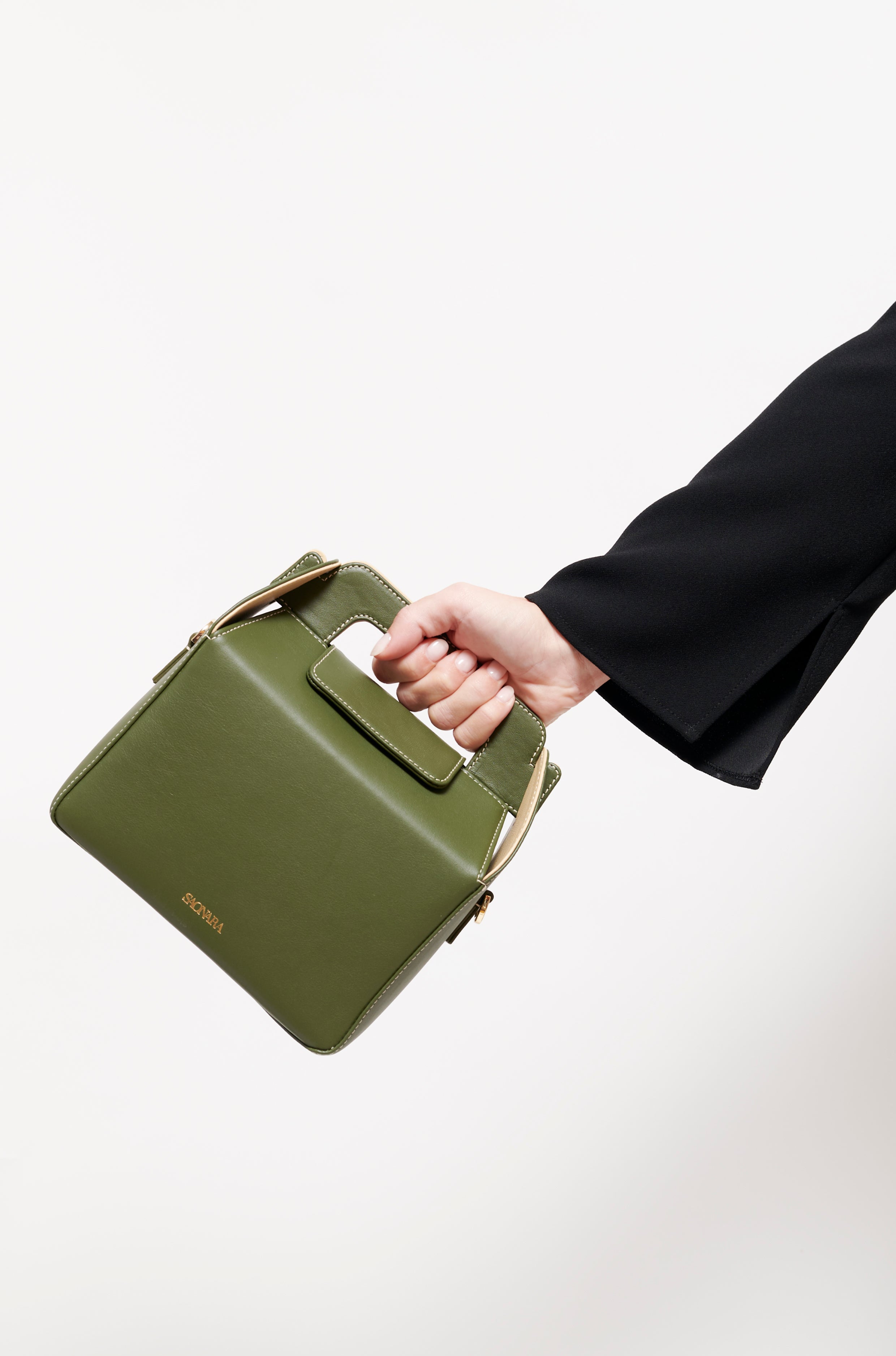 SAONARA KUKITO GREEN ARMY/CREAM LEATHER